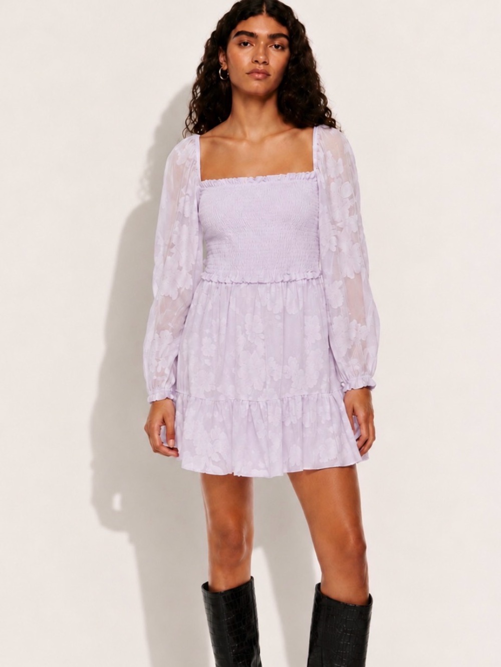 Aritzia WILFRED Tempest Dress Size M Ice Lavender Floral - Picture 8 of 11